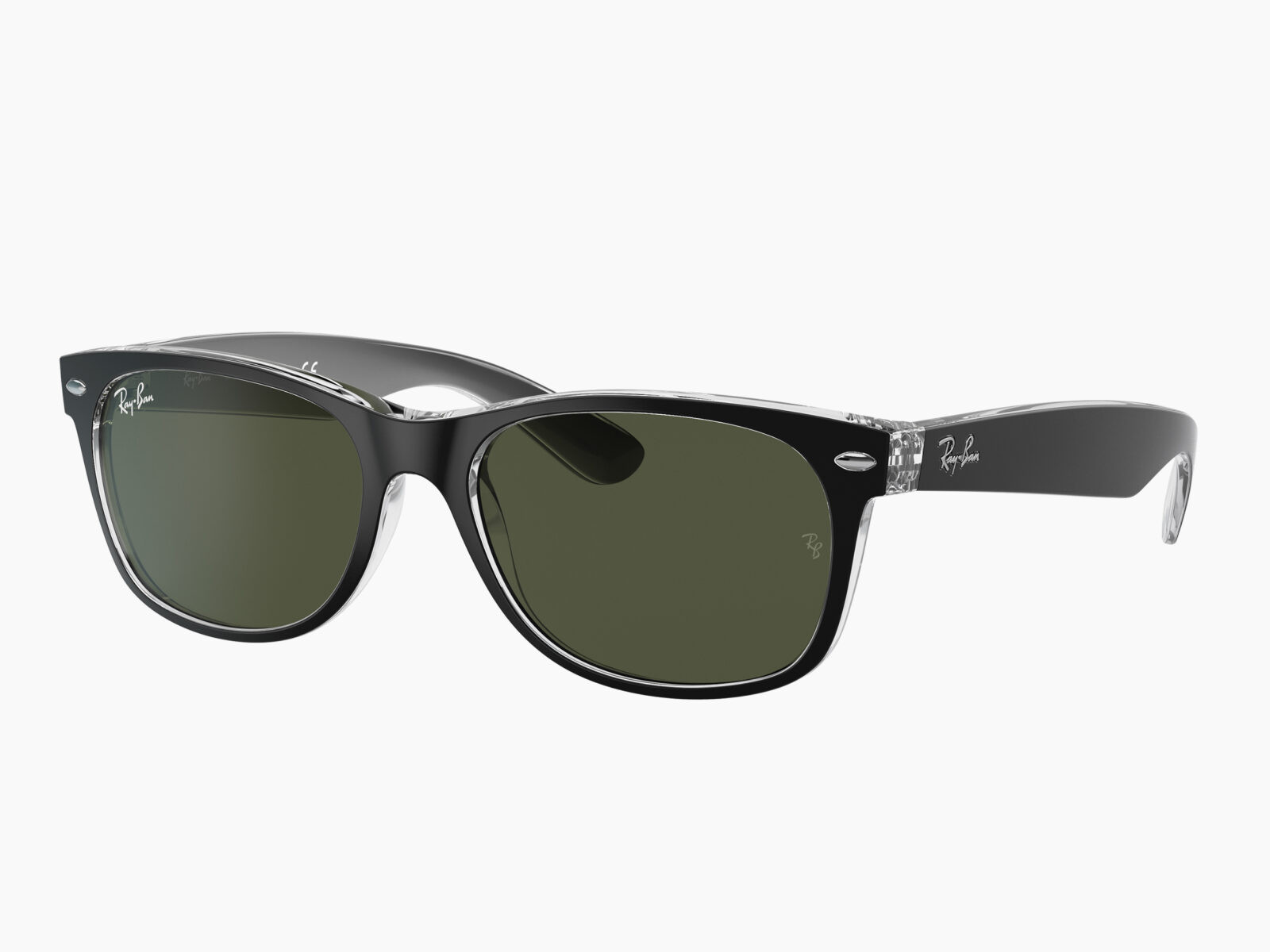 Ray-Ban New Wayfarer RB2132 6052 - Nero su trasparente